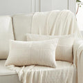 Fancy Homi 2 Packs Cream Lumbar Decorative Throw Pillow Covers 20x28 Inch by Fancy+Homi