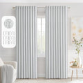 MIULEE Greyish White Back Tab Blackout Curtains 52x90 Inch Long 2 Panels | Rod by MIULEE