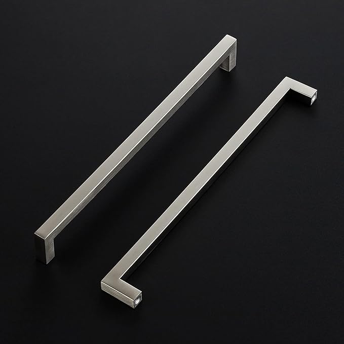 Ravinte 20 Pack 11-5/16 Inch Square Cabinet Handles - Brushed Nickel Stainless Steel Drawer Pulls for Kitchen Hardware