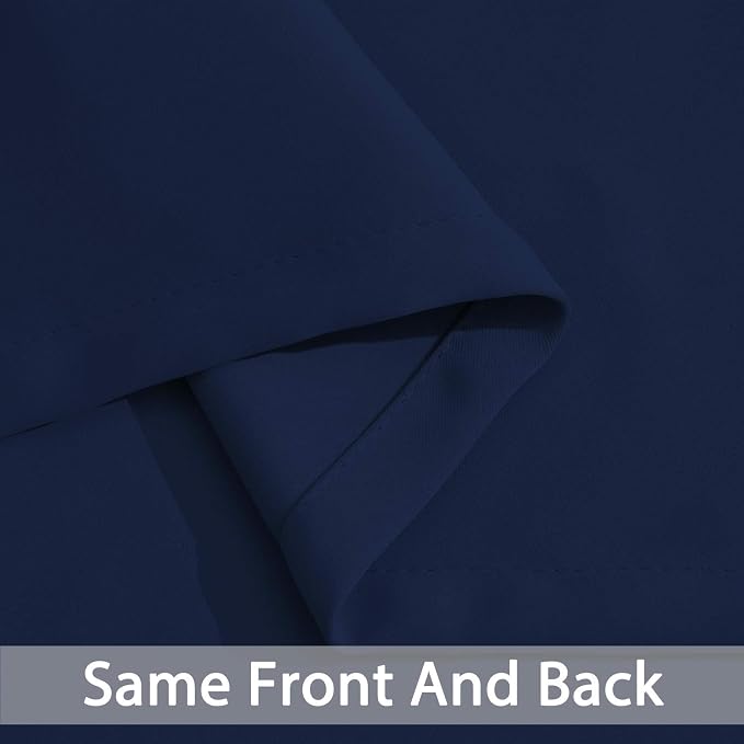 Yakamok Navy Blue Room Darkening Window Curtains 52x36 Inch - Image 3