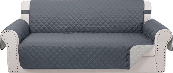 Reversible 4 Seater Sofa Cover 91" Large, Dark Blue | Couch Cover Furniture by LuxshareHome