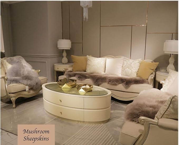 HUAHOO Premium Genuine Sheepskin Rug Camel Real Australia Sheepskin Natural - Image 7