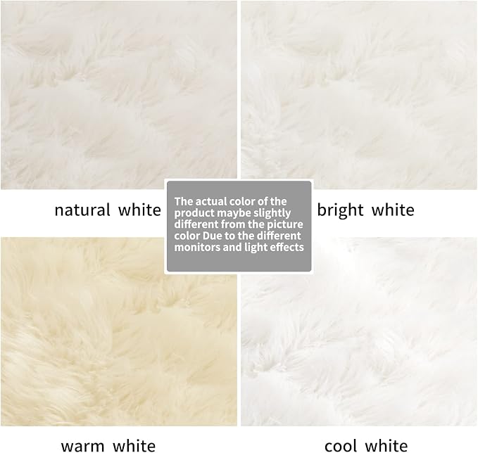 SERISSA 2x3 Fluffy White Faux Sheepskin Shaggy Rug - Image 6