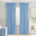 MIULEE Sky Blue Back Tab Blackout Curtains 52x90 Inch Long 2 Panels Set | Rod by MIULEE