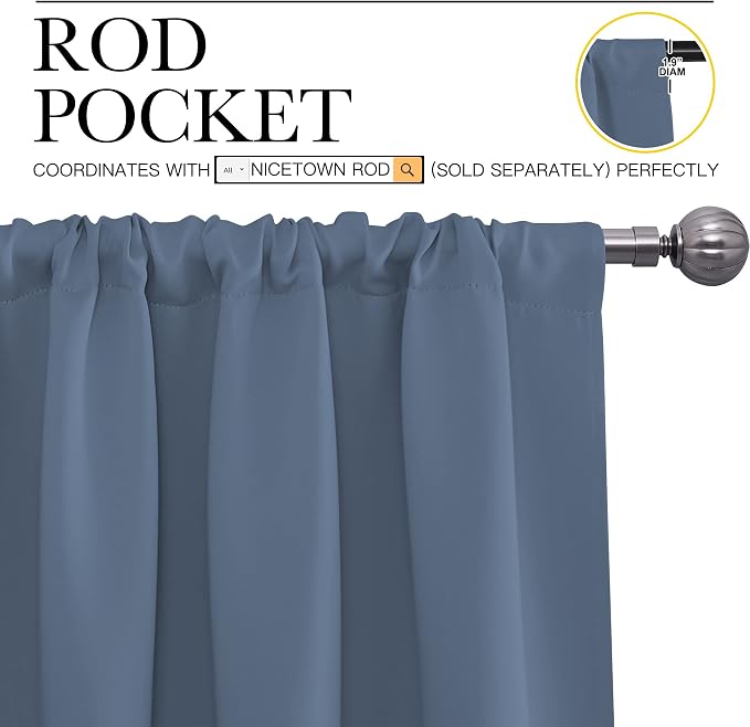 NICETOWN Blackout Curtains for Living Curtains, Window Treatment Curtains & - Image 3
