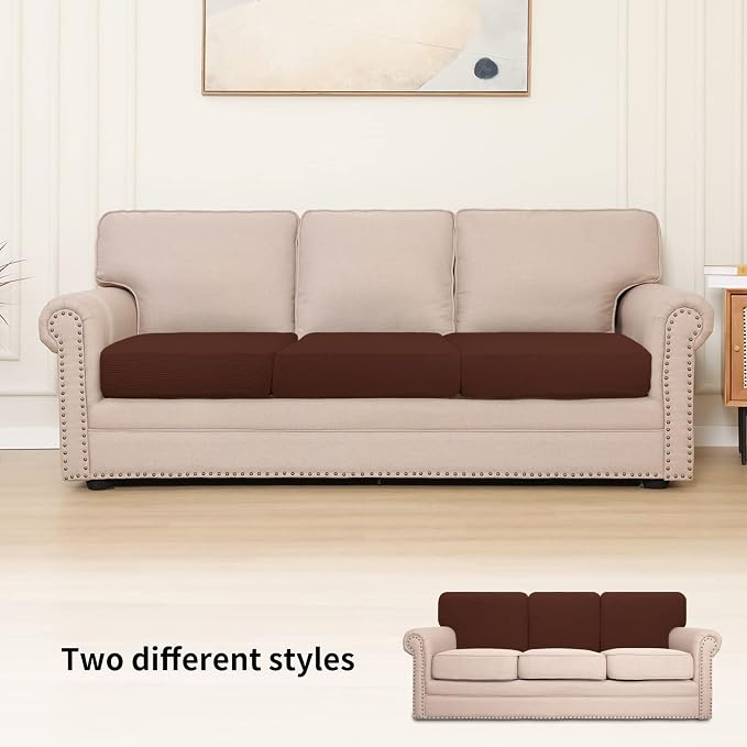 Easy-Going Stretch 3 Pieces Couch Cushion Cover - Image 2