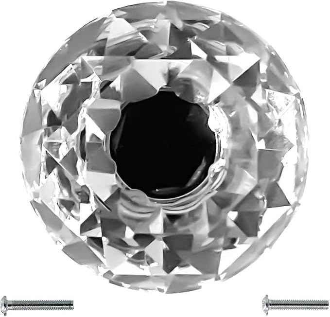Dynasty 30mm Glass Crystal Dresser Drawer Kitchen Cabinet Door Hardware Knobs Handles - Color | Quantity Choice