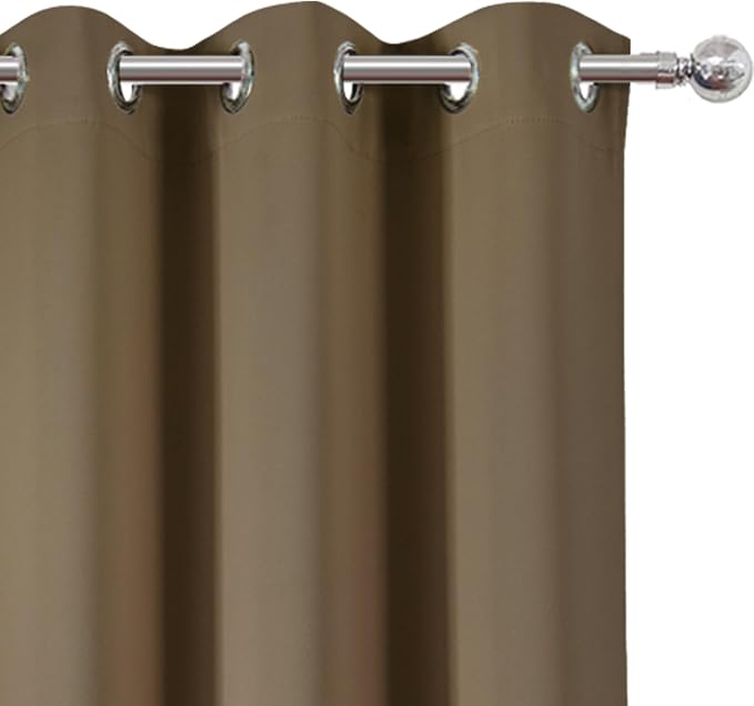 Brown Thermal Blackout Curtains/38 x 84 Inch/Set of 2 Panels Room Darkening - Image 6