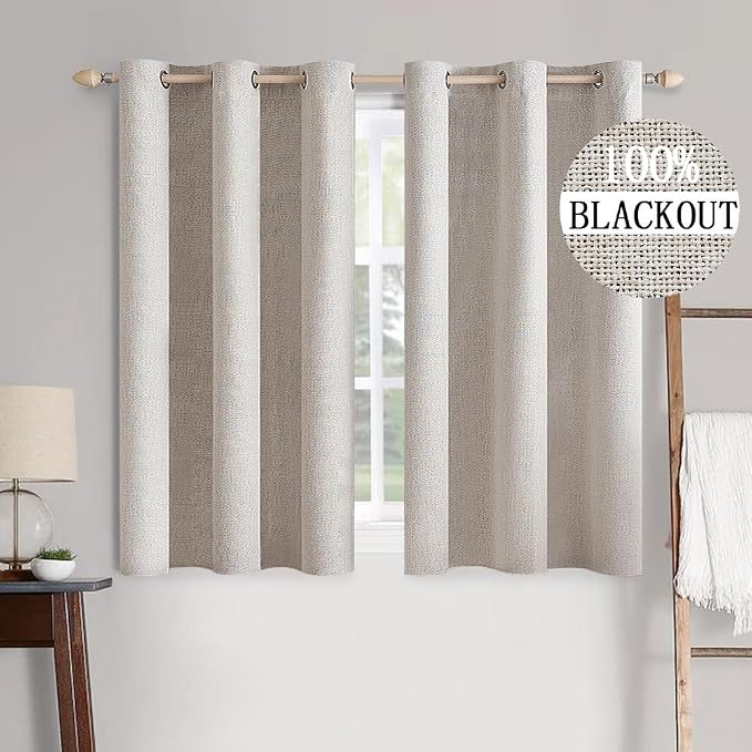 MIULEE 100% Blackout Linen Curtains by MIULEE