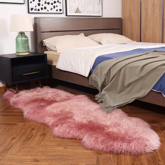 IRIWOOL Premium Genuine Fur Sheepskin Rug Real Australia Sheepskin Natural - Image 3