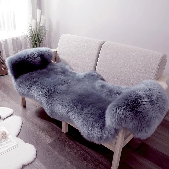 IRIWOOL Premium Genuine Fur Sheepskin Rug Real Australia Sheepskin Natural by IRIWOOL