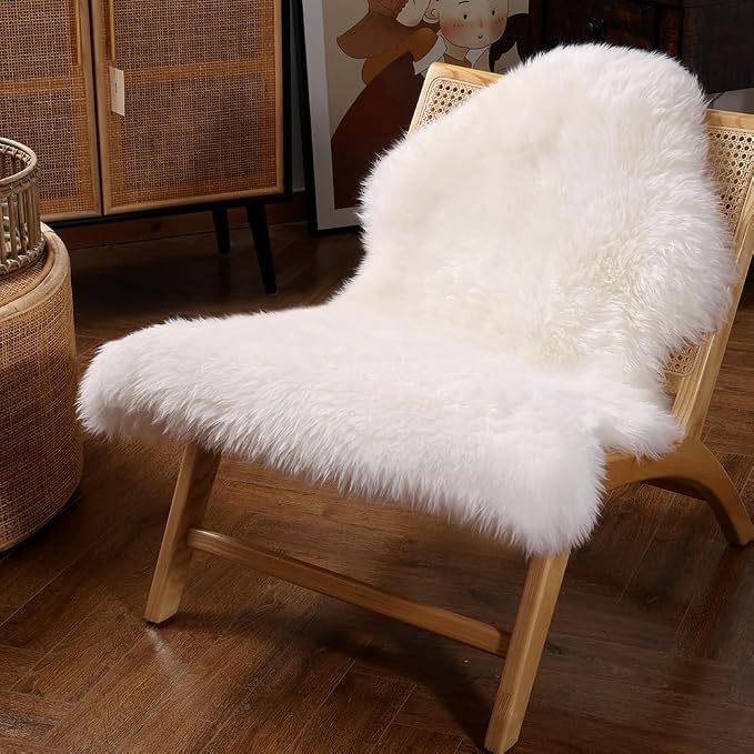 IRIWOOL Premium Genuine Fur Sheepskin Rug Real Australia Sheepskin Natural by IRIWOOL