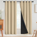 SimpleHome Beige 100% Blackout Curtains Room Darkening Living Room 72 Inch | by SimpleHome