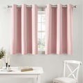 MIULEE Blackout Curtains for Bedroom 2 Panels 40 x 36 Inch Long Pink | Thermal by MIULEE