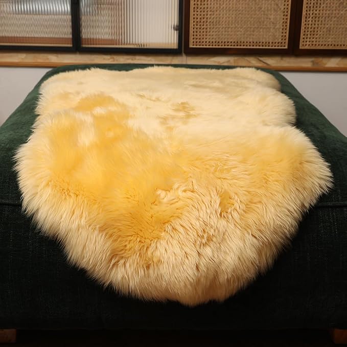 LLB Genuine Sheepskin Area Rug Wool Rug Fur Carpet Fluffy Shaggy Fur Rug - Image 5