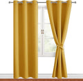 Blackout Curtains for Bedroom, Mustard Yellow 42 x 84 Inch 2 Panels | Thermal by Hiasan