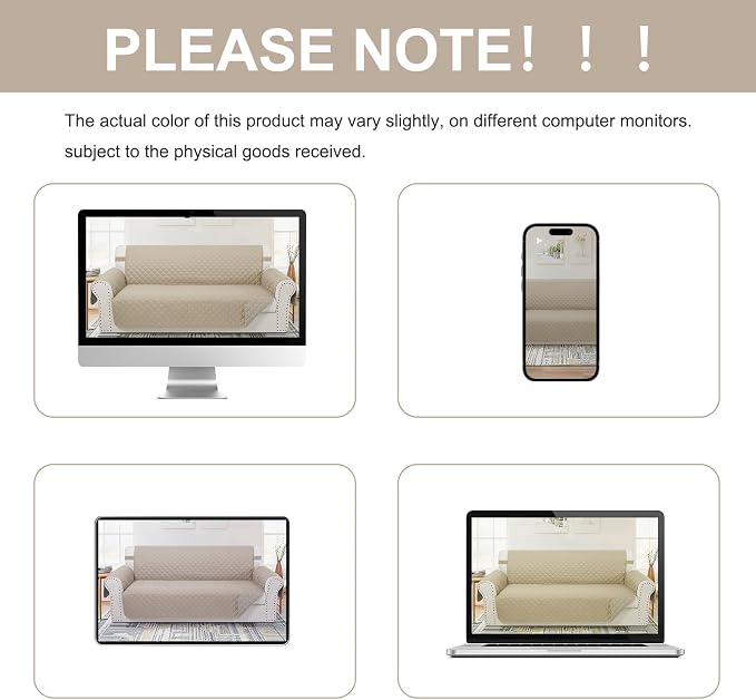 Reversible Recliner Chair Covers, Sand/Beige | Chair Covers - Image 9