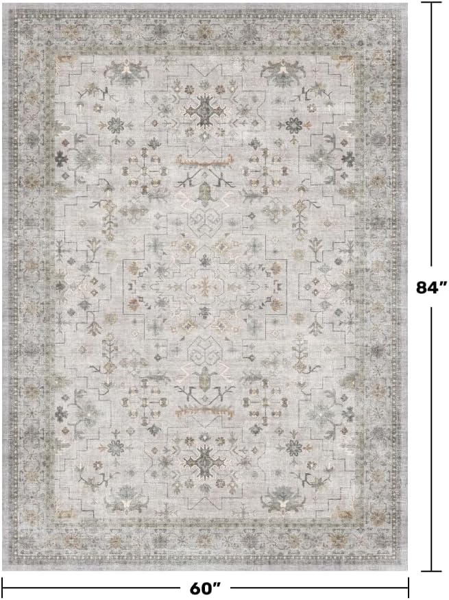 Boho Washable 5x7 Living Room Rug - Image 2