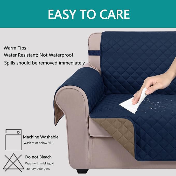 U-NICE HOME Reversible Oversized 28''Chair Covers, Pet Friendly, Elastic Straps - Image 4