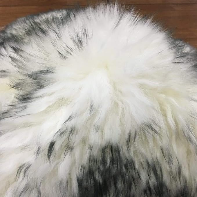 HUAHOO Premium Genuine Sheepskin Rug White Grey Real Australia Sheepskin - Image 8