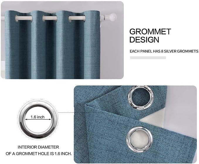MIULEE 100% Blackout Linen Curtains - Image 4