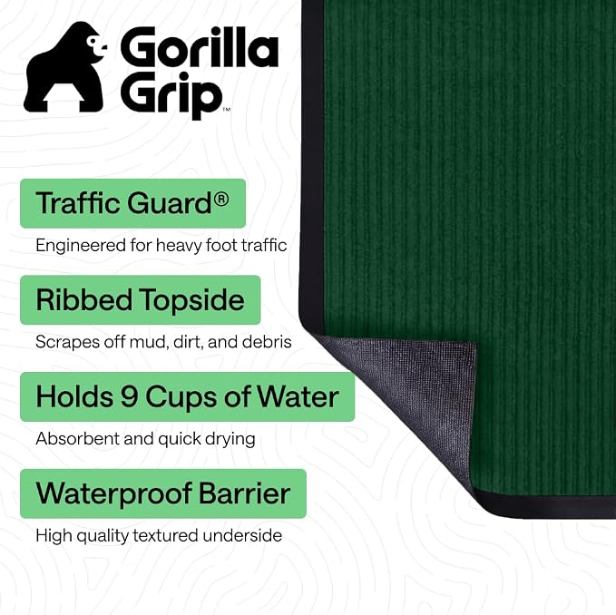 GORILLA GRIP Waterproof Traffic Guard Door Mat, Indoor Outdoor Heavy Duty - Image 2