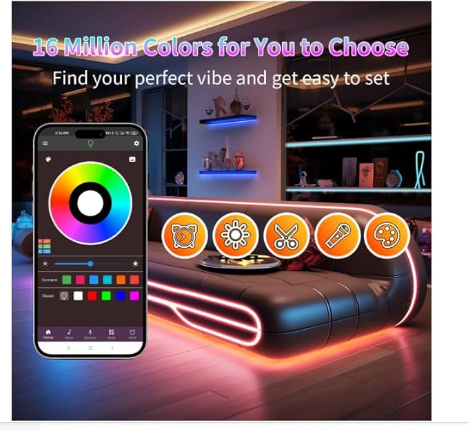 Led Lights for Bedroom 400FT (4 Rolls of 100ft), Color Changing RGB Led Strip Lights with 60 Keys Remote and App Control, Music Sync Led Lights for Room Party Home Decor