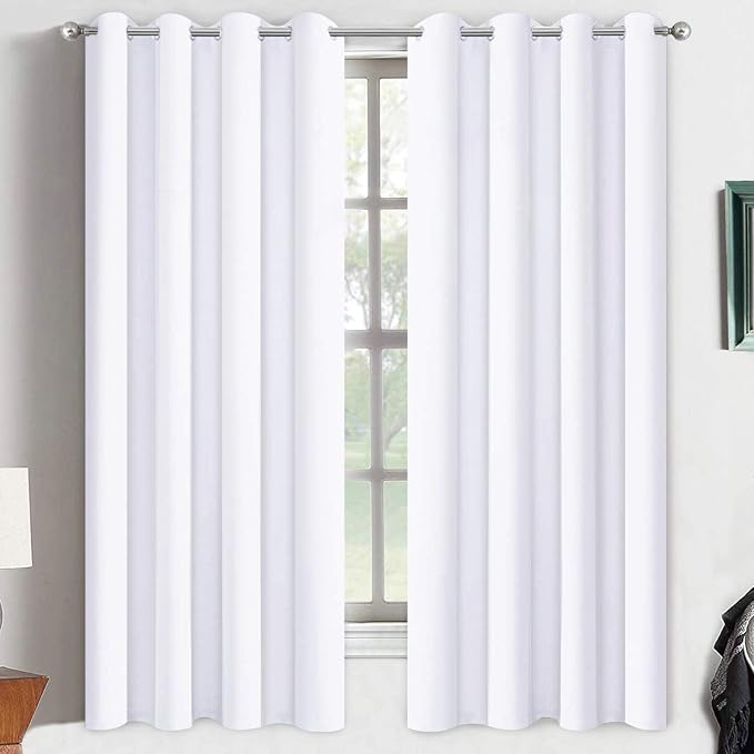 Yakamok Room Darkening Curtains 52x63 inch Length Pure White-Living Room | 2 by Yakamok
