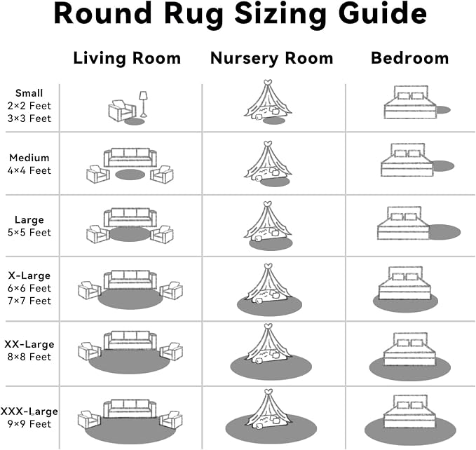 OLANLY Black Round Rugs for Bedroom - Image 8