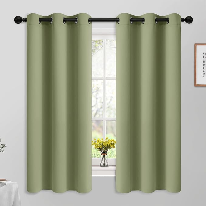 Yakamok Room Darkening Curtains 42x63 inch Length Sage Green-Living Room | 2 by Yakamok