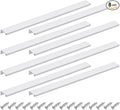 uxcell Cabinet Finger Edge Pull, 8pcs 400mm / 15.75" Aluminum Alloy Back Mount Hidden Cabinet Pulls Concealed Handle for Home Kitchen Drawer Cabinet, Silver