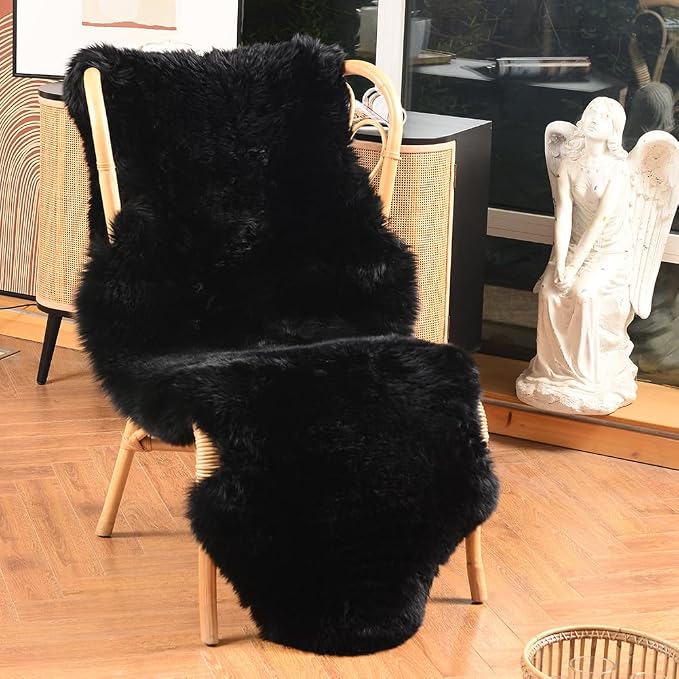 LLB Genuine Sheepskin Area Rug Wool Rug Fur Carpet Fluffy Shaggy Fur Rug - Image 2
