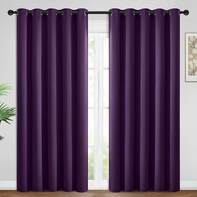 Yakamok Room Darkening Curtains 62x84 inch Length Purple-Living Room | 2 panels by Yakamok