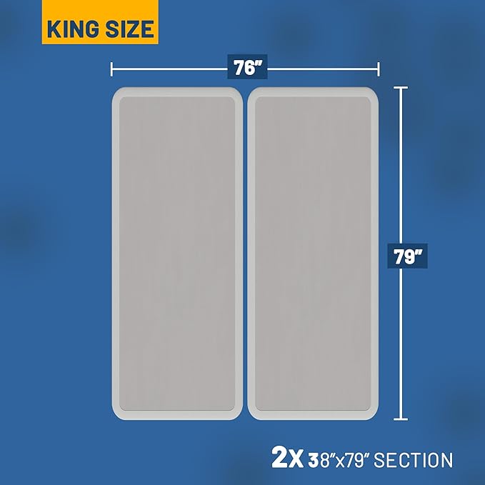 Greaton, Box Spring Bed Base King Size, 2-Inch Wood Mattress Foundation - Amish Made in USA – Quiet Noise Free, 2-Pieces Under Mattress-Support BoxSpring, Fully Assembled, White