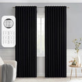 MIULEE Black Back Tab Blackout Curtains 52x72 Inches Long 2 Panels Set | Rod by MIULEE