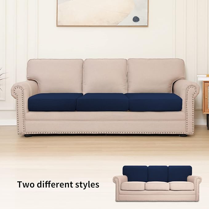 Easy-Going Stretch 3 Pieces Couch Cushion Cover - Image 2