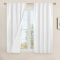 Natural 100% Blackout Linen Curtains 45 Inches by LAMIT