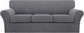Turquoize 4 Piece Sofa Covers for 3 Cushion Couch Sofa Slipcover Soft Couch by Turquoize