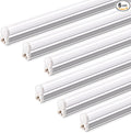 Barrina T5 4FT LED Shop Light, 2200lm,5000K Daylight White, 20W Utility Light Fixture, Ceiling and Under Cabinet Lights for Workshop Garage, Corded Electric with ON/Off Switch, 6 Pack