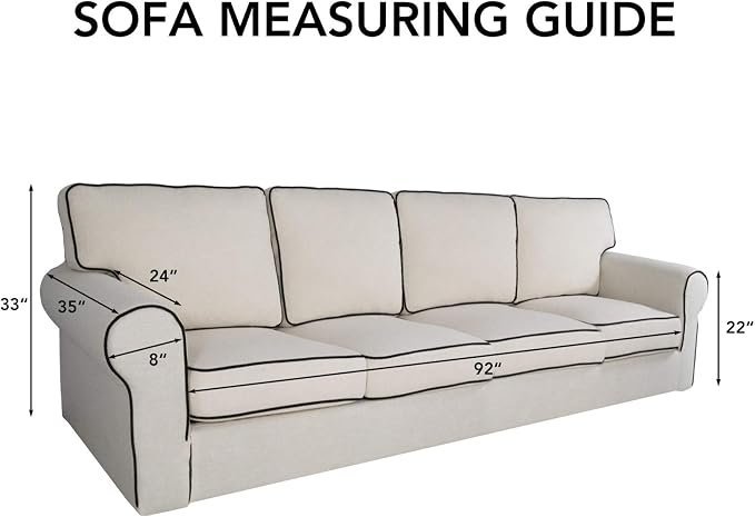 PureFit Stretch Couch Covers for Sofa 4 Seater Slipcovers Grayish Green | - Image 6