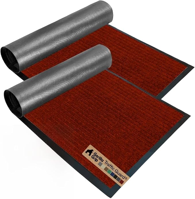 GORILLA GRIP Waterproof Traffic Guard Door Mat, 2 Pack, Indoor Outdoor Heavy by Unknown
