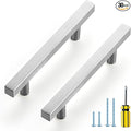 Ravinte Brushed Nickel Cabinet Handles 30 Pack 3-3/4 inch Satin Nickel Square Cabinet Pulls Silver Hardware for Kitchen Cabinets 6 inch Overall Length Stainless Steel Drawer Pulls