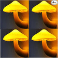 AUSAYE 4 Pack Plug in Night Light, Mushroom Light LED Nightlights for Kids, Adults, Bedroom, Bathroom,Hallway, Stairs, Kitchen Warm Yellow