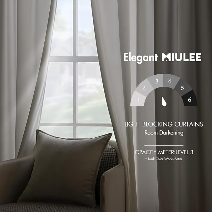 MIULEE White Velvet Curtains 52x108 inches Luxury Room Darkening Curtains | - Image 5