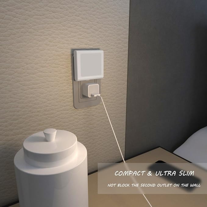 MAZ-TEK Plug in Dimmable Led Night Light with Auto Dusk to Dawn Sensor, Soft Warm White Nightlights for Hallway,Bedroom, Kids Room, Kitchen, Stairway, 4 Pack