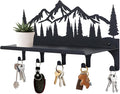 Key Holder for Wall, Metal Decorative Wall Mounted Mountain Key and Mail Holder with Shelf, 2 in 1 Key Hooks for Entryway, Front Door, Hallway, Key Organizer and Key Rack (10 Inches)