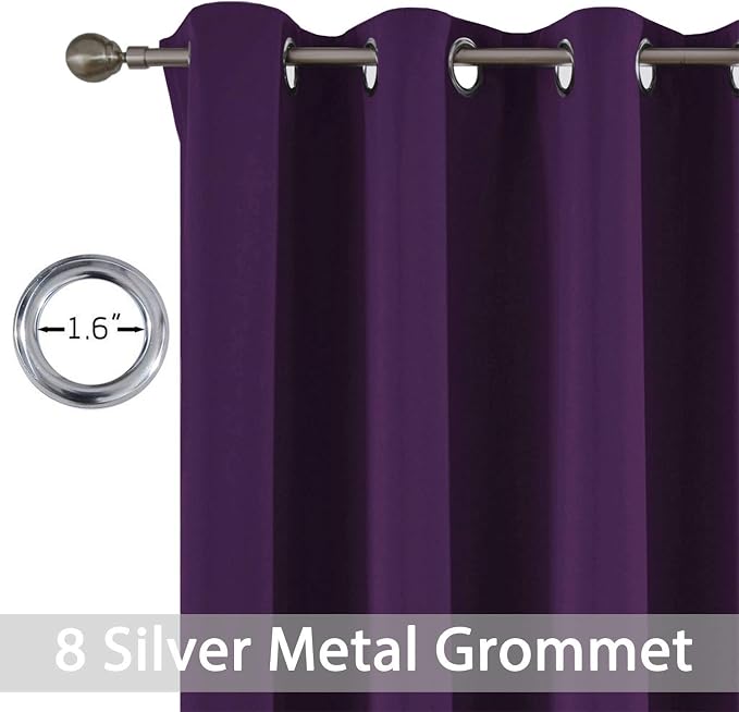 Yakamok Room Darkening Curtains 52x84 inch Length Purple-Living Room | 2 panels - Image 4