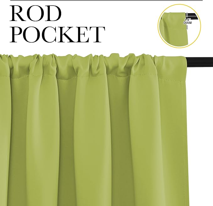 NICETOWN 2 Panels Blackout Curtains, Rod Pocket Thermal Insulated Drapess - Image 2