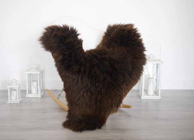 HUAHOO Premium Genuine Sheepskin Rug Brown Real Australia Sheepskin Natural - Image 6