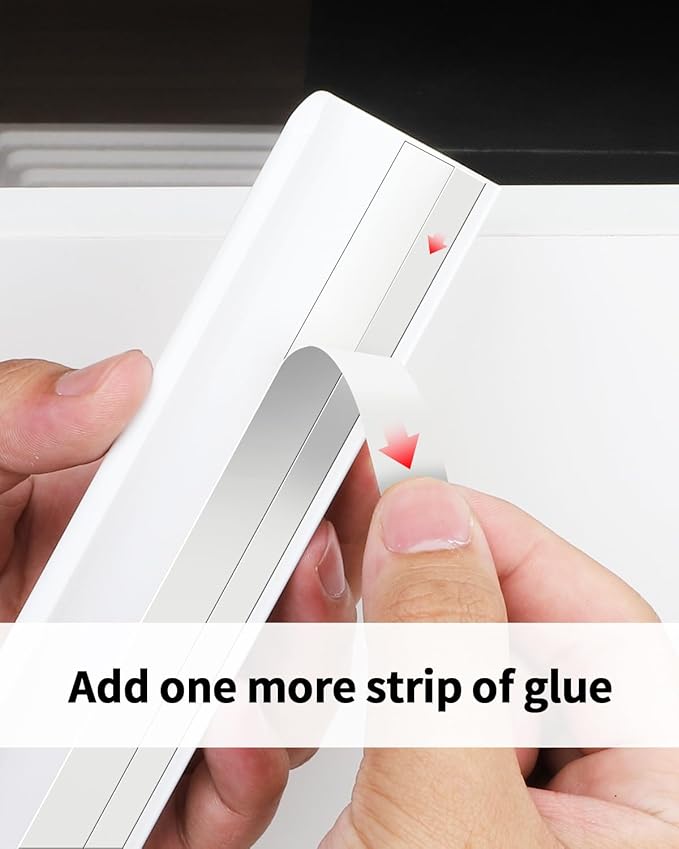 5 Pack 3 inch self Adhesive Cabinet pulls Adhesive Cabinet Handles Drawer Edge pulls Bright White Stick on Handles for Cabinet Finger pulls for cabinets Concealed Seam Flat Drawer Handles